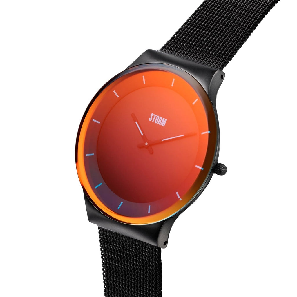 Storm Pylo Slate Red Gwyliadur Dynion gyda Deial Coch a Strap Du 47551/SL/R