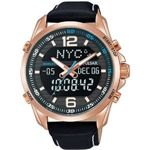 Mens Pulsar Active Digital Dial Black Strap Watch PZ4006X1 RRP £215