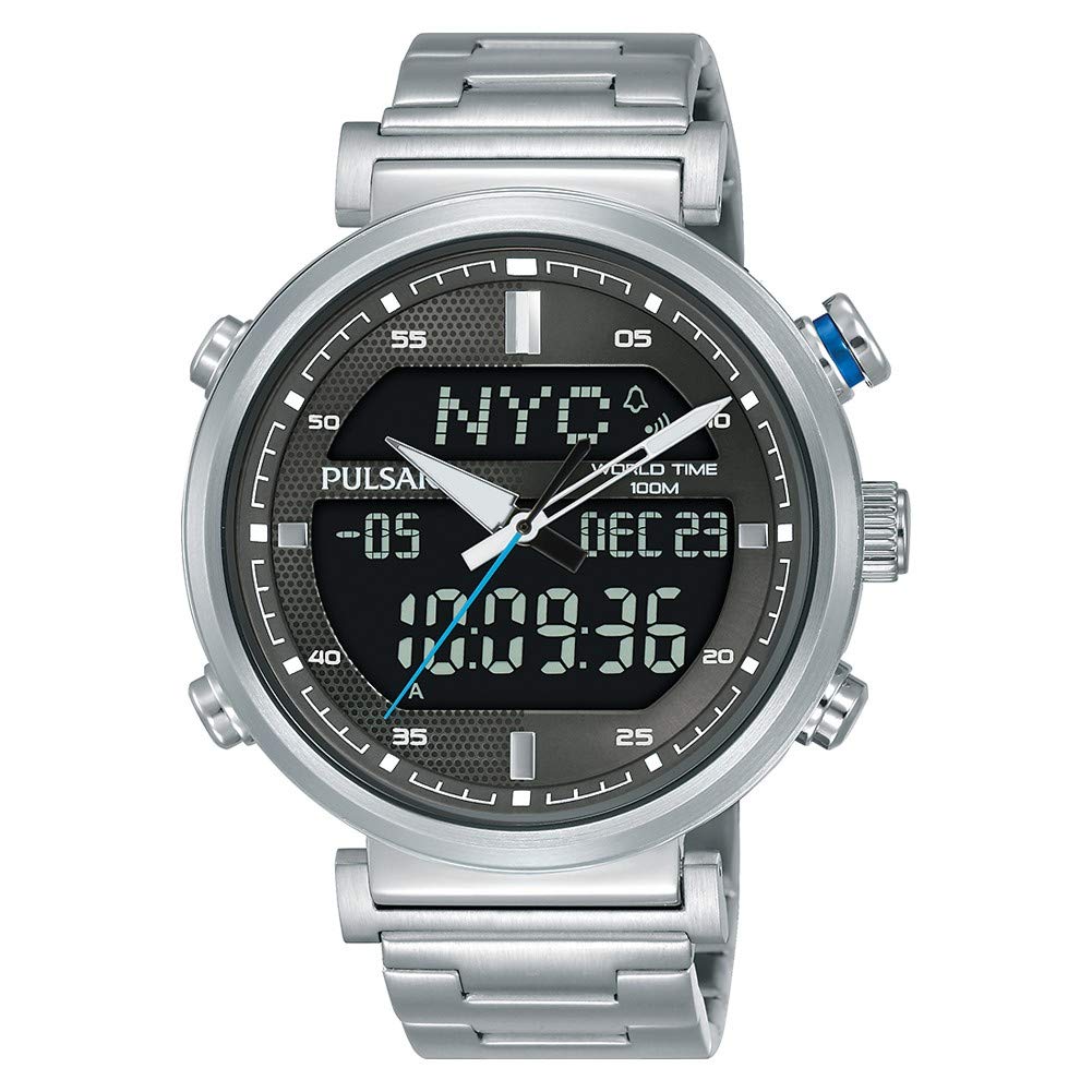 Pulsar Mens Digital & Analogue Watch with Stainless Steel Bracelet PZ4051X1