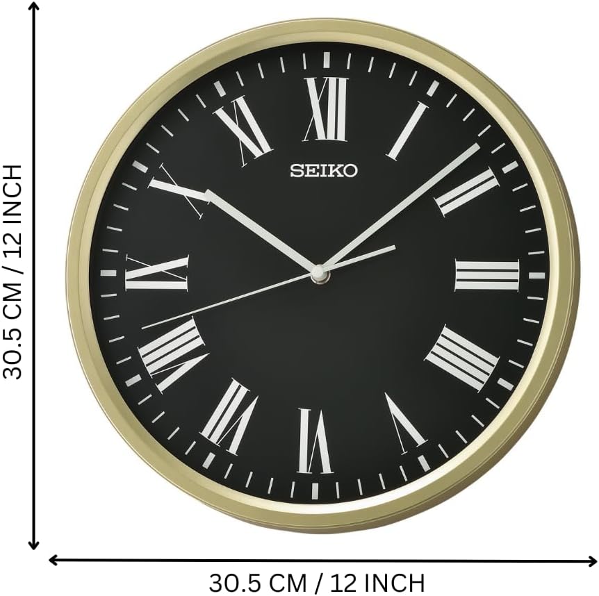 Cloc Wal Aur a Du Seiko Clocks QHA009G