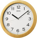 Seiko Wall Clock with White Face and Brown Case QHA014A