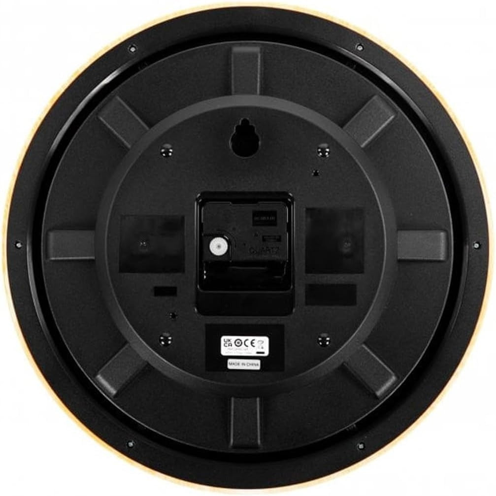 Seiko Wall Clock with White Face and Brown Case QHA014A