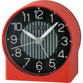 Cloc Larwm wrth Gefn Coch Seiko gyda Deial Ddu QHE136R