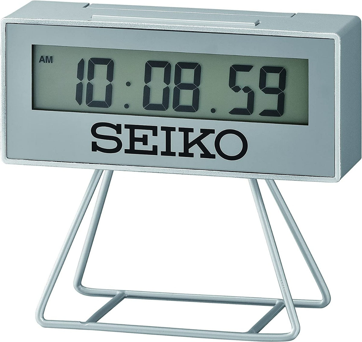 Seiko Rectangular Silver Digital Alarm Clock QHL087S