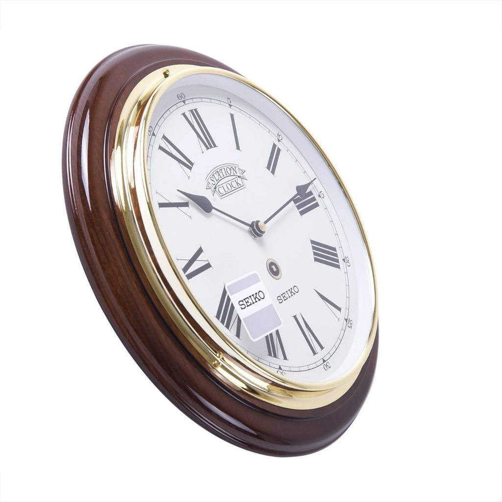 Seiko Clocks Station Wooden Wall Clock QXA143B