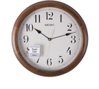 Seiko Clocks Solid Oak Wall Clock with White Face QXA153B
