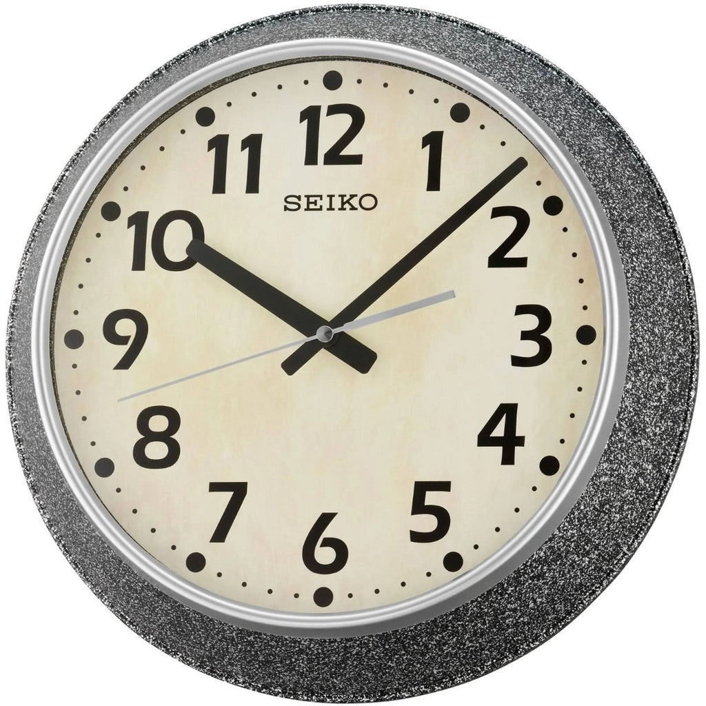 Seiko Black Wall Clock with Cream Dial QXA770J