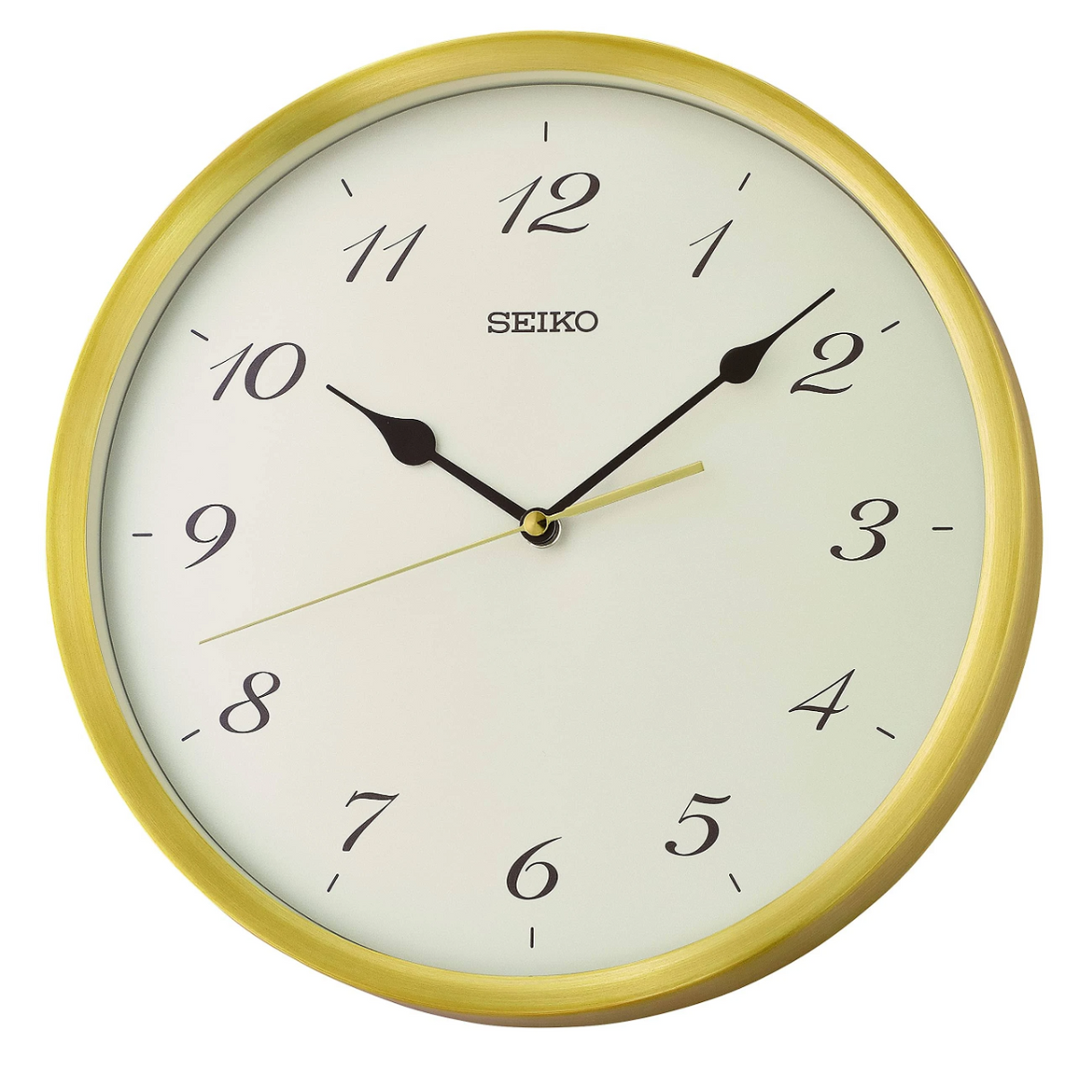 Seiko Wall Clock with Cream Dial and Gold Case QXA784G