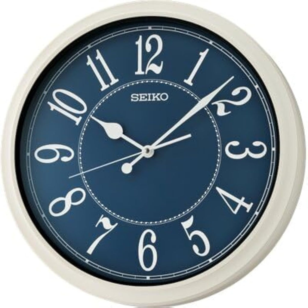 Cloc Wal Seiko gydag Wyneb Glas a Chas Hufen QXA801H
