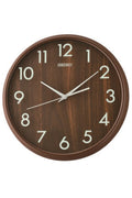 Cloc Wal Seiko gydag Wyneb Brown ac Achos Brown QXA810B