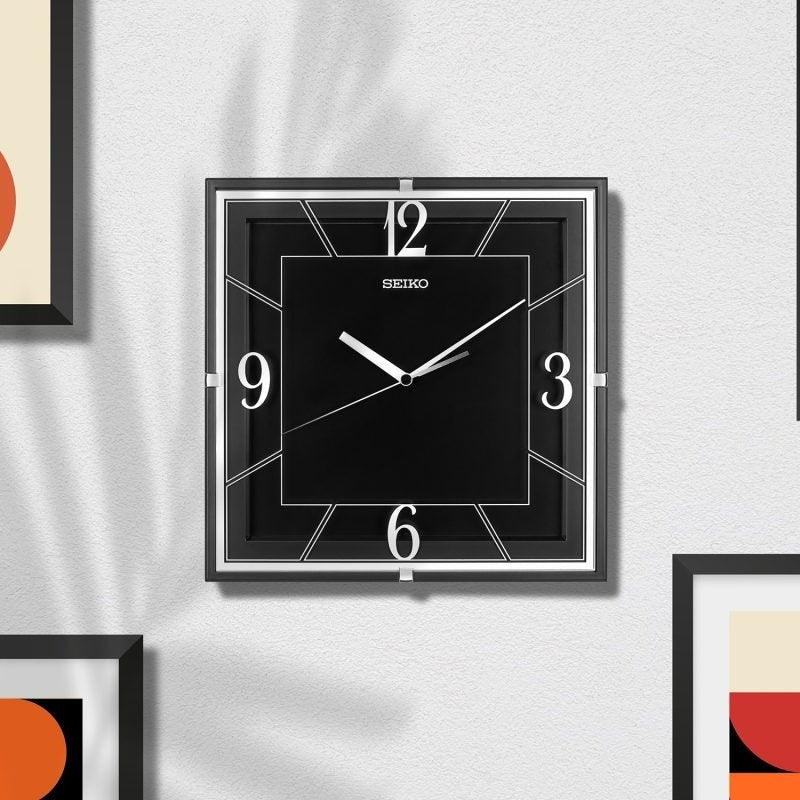 Seiko Retro Wall Clock with Black Face and Black Case QXA821K *Refurbished*