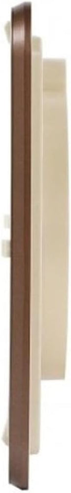 Cloc Wal Seiko gydag Wyneb Llwydfelyn ac Achos Brown QXA833D