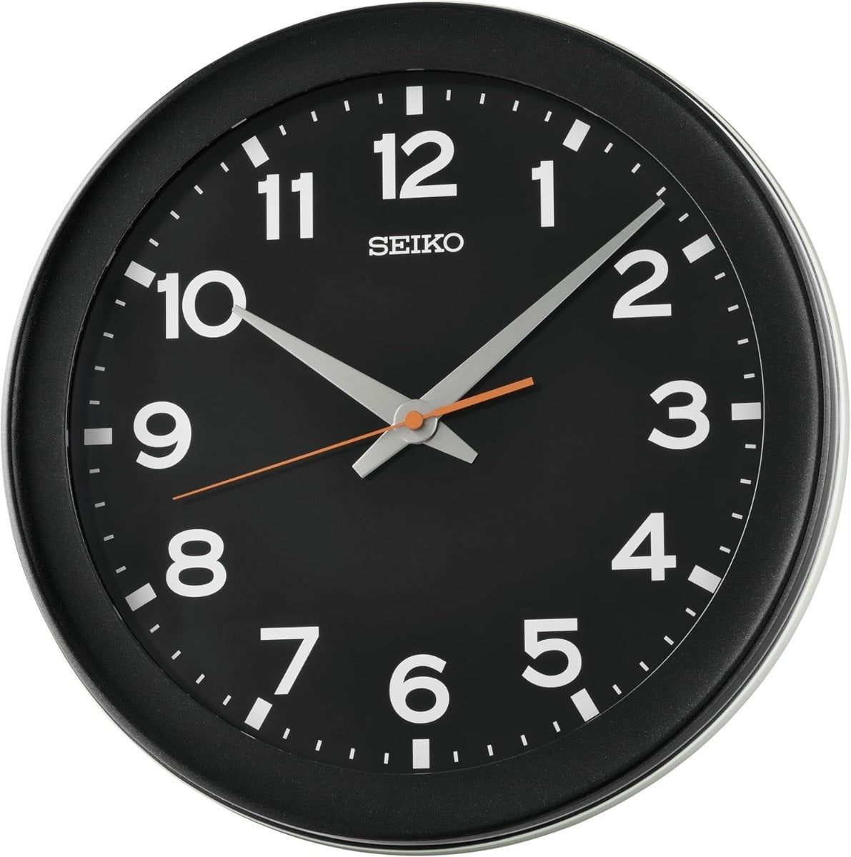 Seiko Wall Clock with Black Face and Black Case QXA835K