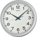 Seiko Wall Clock with White Face and Silver Case QXA835S