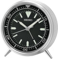 Cloc Mantell Seiko gydag Achos Arian a Deial Du QXE065K