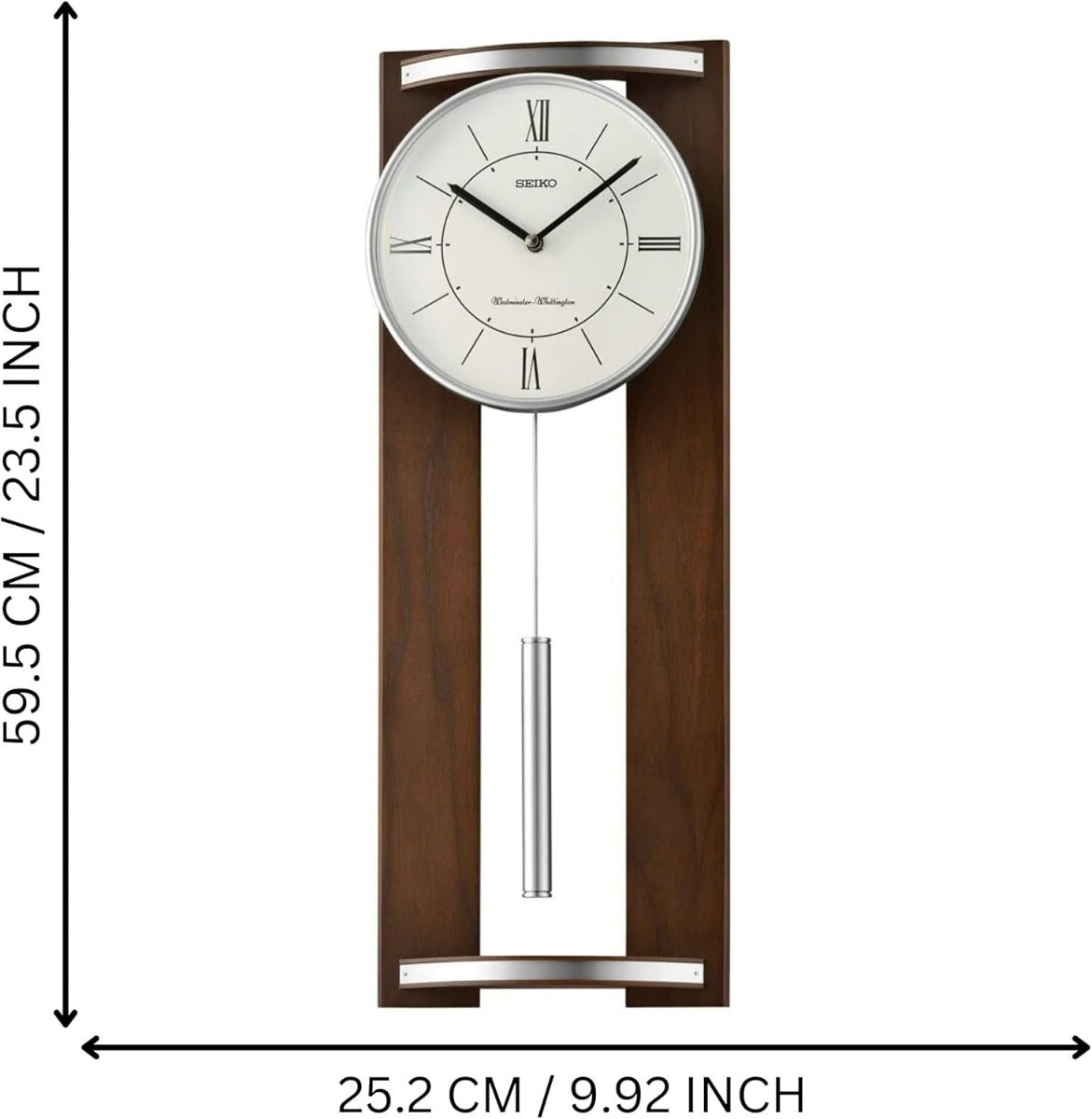 Seiko Clocks Wooden Pendulum Wall Clock QXH078Z