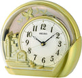 Seiko Gold Finish Mantel Clock with Moving Pendulum QXN232G