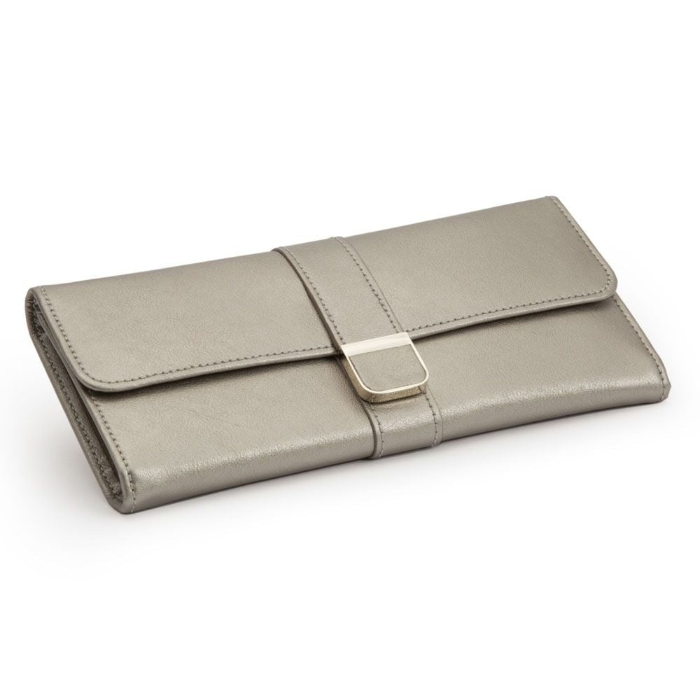 Wolf Palermo Large Jewellery Roll Pewter 213478