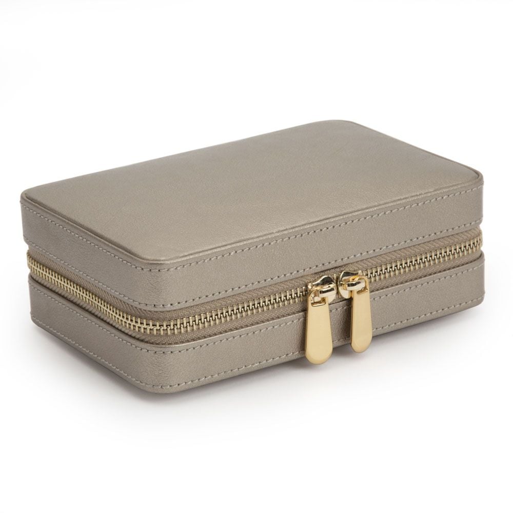 Wolf Palermo Zip Jewellery Case Pewter 213678