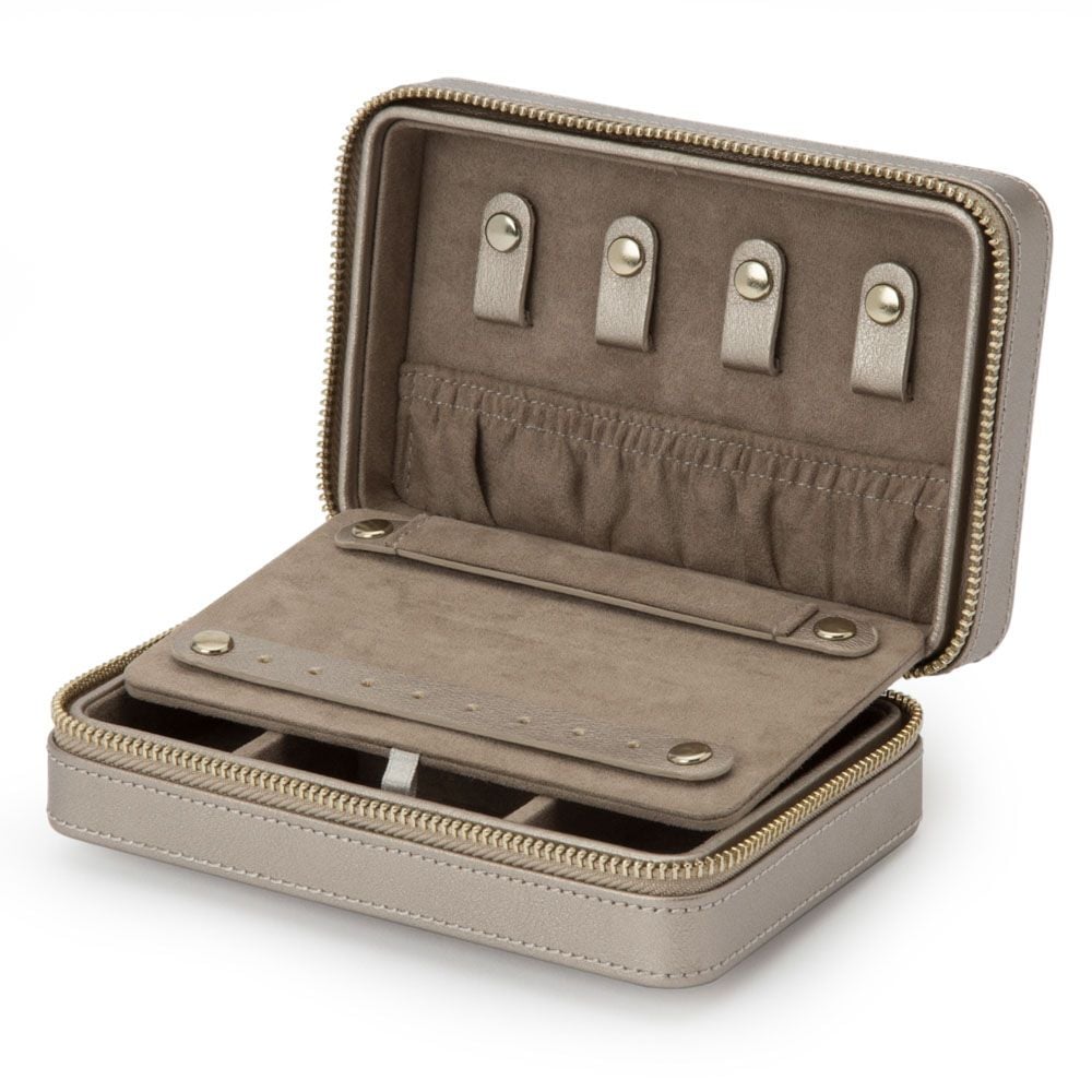 Wolf Palermo Zip Jewellery Case Pewter 213678
