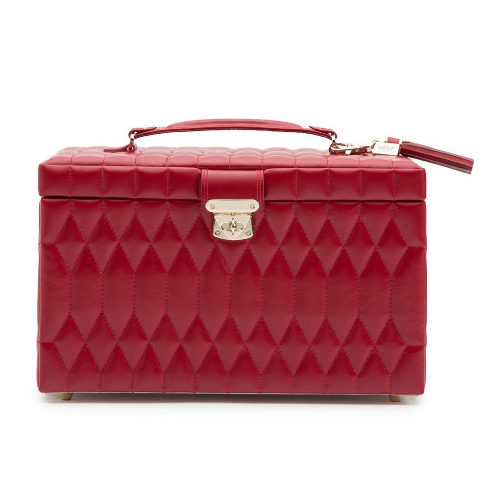 Wolf Caroline Large Jewellery Case Red 329672