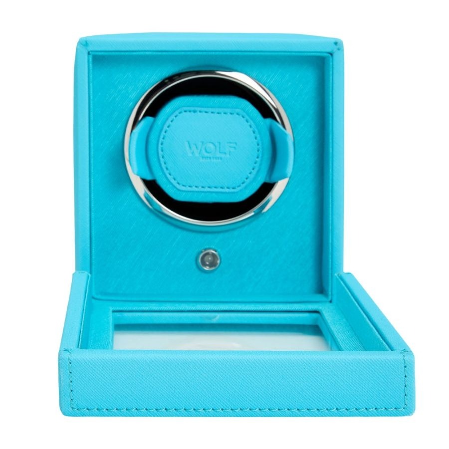 Wolf Designs Cub Tutti Frutti Turquoise Single Watch Winder with Glass Cover 461124
