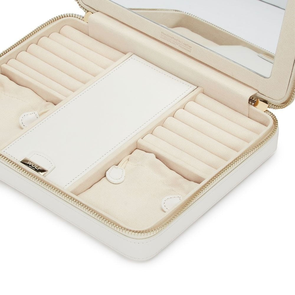 Wolf Maria Large Zip Jewellery Case White 766153