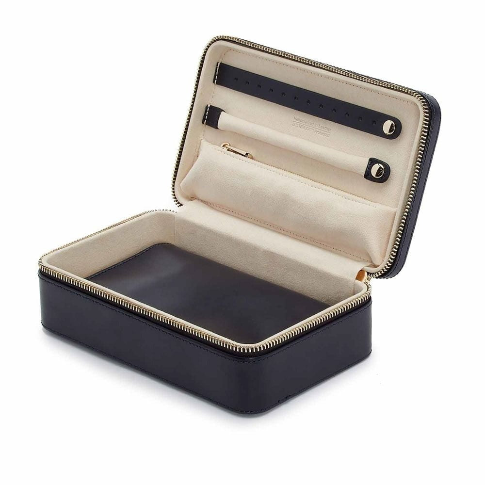 Wolf Maria Medium Zip Jewellery Case Navy 766317