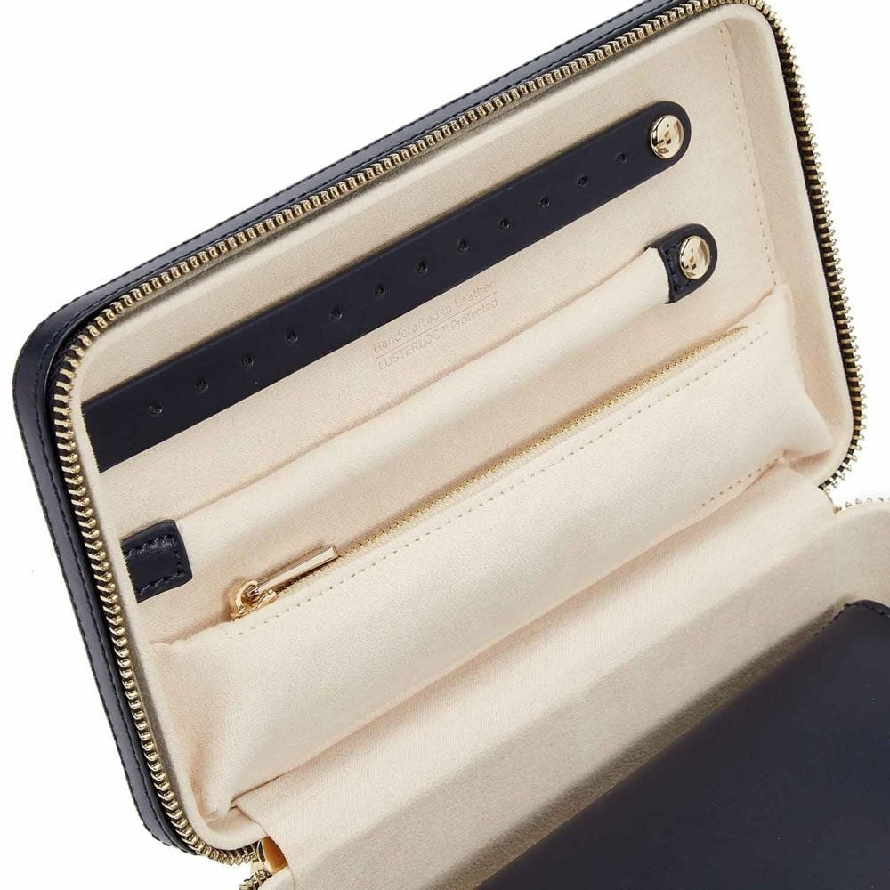 Wolf Maria Medium Zip Jewellery Case Navy 766317