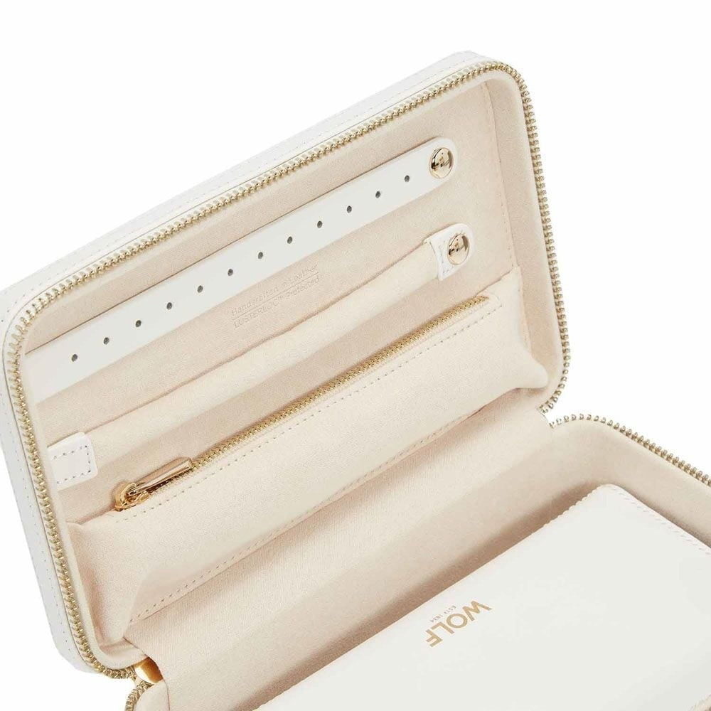 Wolf Maria Medium Zip Jewellery Case White 766353