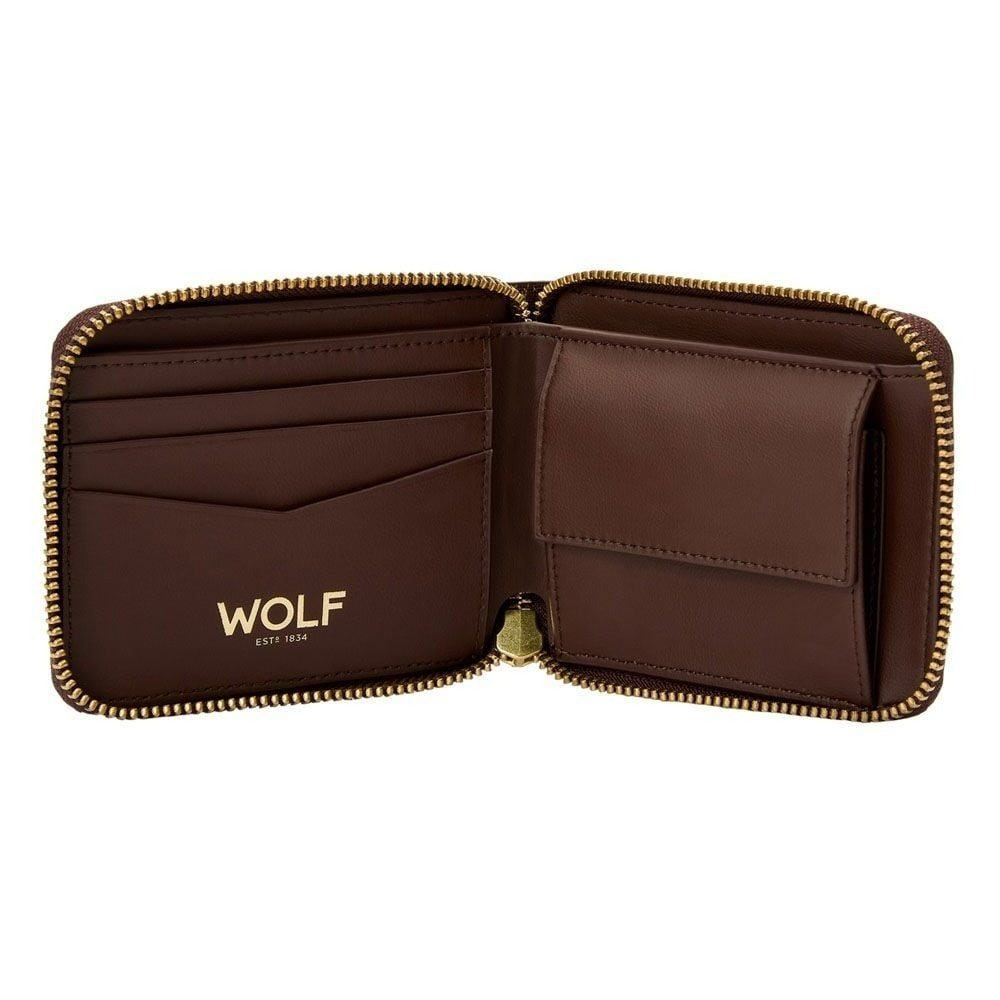 Wolf Signature Zip Wallet Brown 776433
