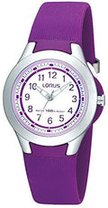 Lorus Unisex Watch with White Dial and Purple Strap R2313FX9
