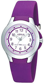 Lorus Unisex Watch with White Dial and Purple Strap R2313FX9