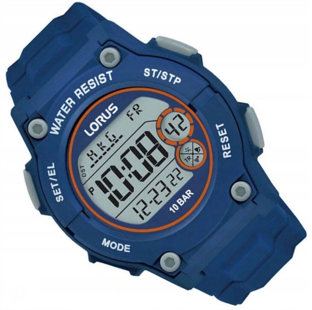 Lorus Men's Digital Watch with Blue Silicone Strap R2331PX9
