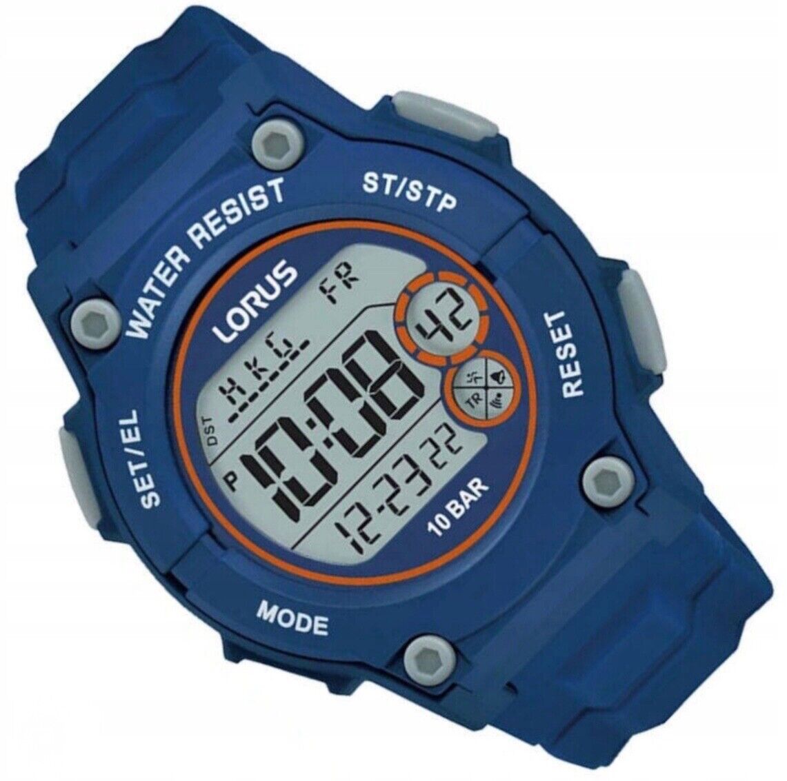 Lorus Men's Digital Watch with Blue Silicone Strap R2331PX9