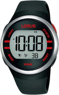 Lorus Mens Digital Watch with Black Silicone Strap R2335NX9
