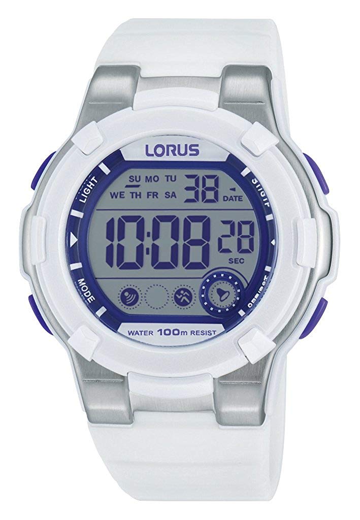 Lorus Kids Digital Watch with White Rubber Strap R2359KX9