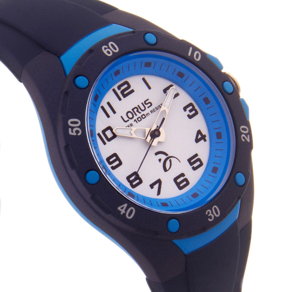 Lorus Boys Watch With Blue Strap and White Dial R2365LX9