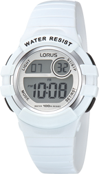 Ffugl-wyl Ddigidol Amlswyddogaeth Unisex Lorus gyda Strap Gwyn R2383HX9