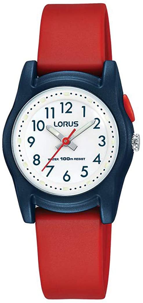 Lorus Kids Easy Read Watch with Red Strap and White Dial R2383MX9
