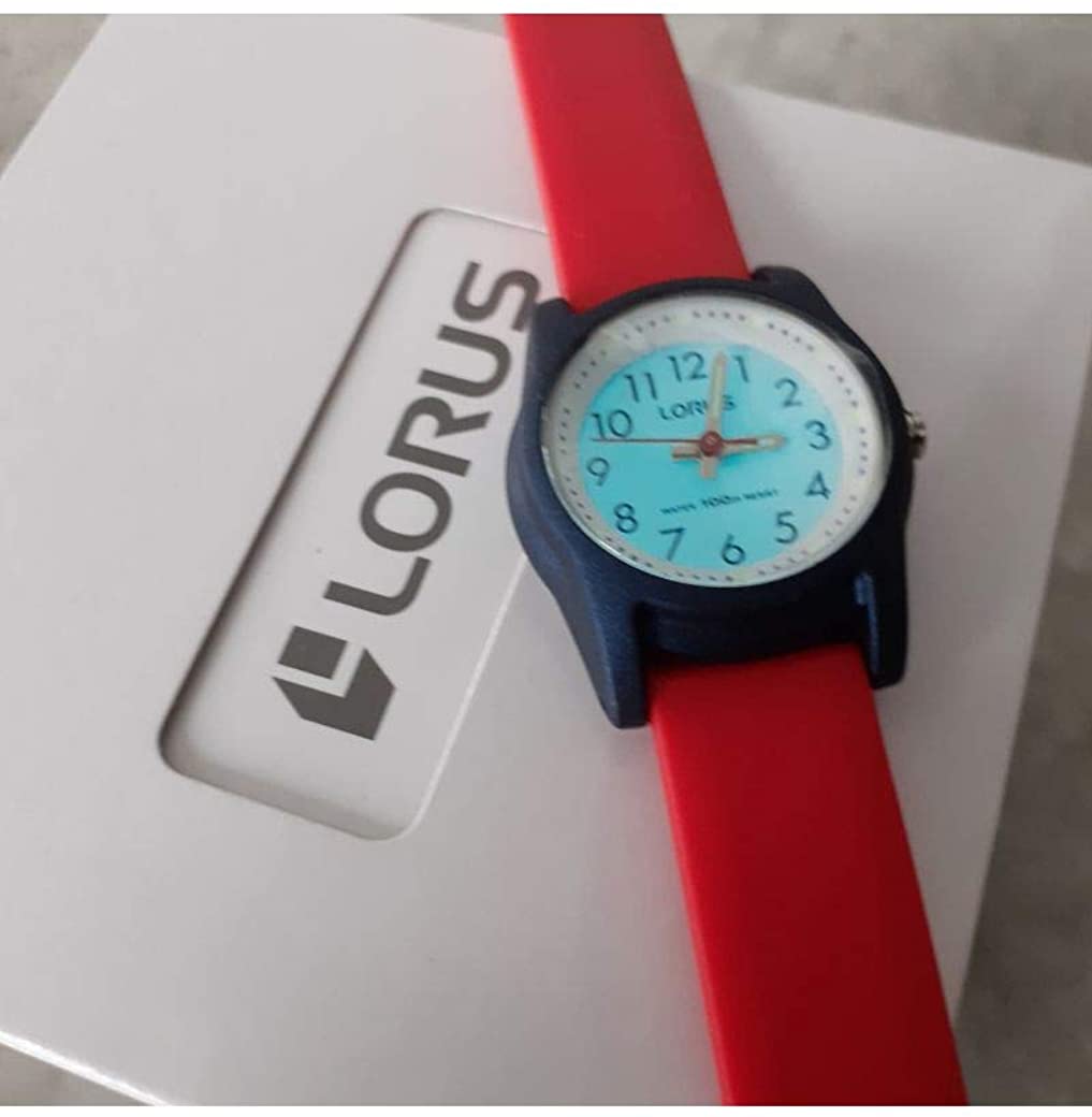 Lorus Kids Easy Read Watch with Red Strap and White Dial R2383MX9