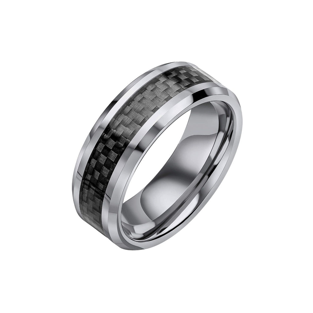 Fred Bennett Tungsten Ring with Black Carbon Fibre Inlay R3885