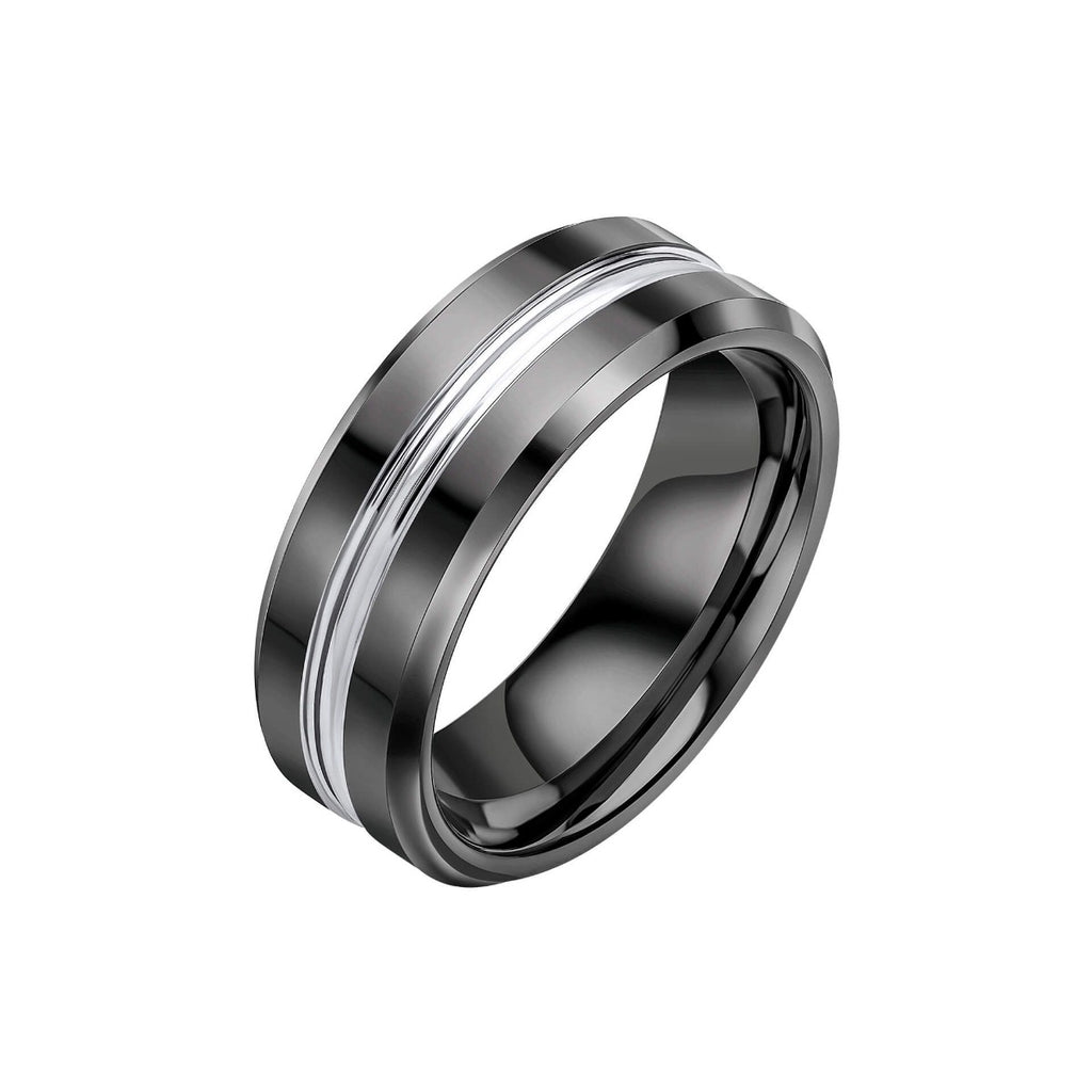 Fred Bennett Tungsten Ring with IP Black Plating R3887