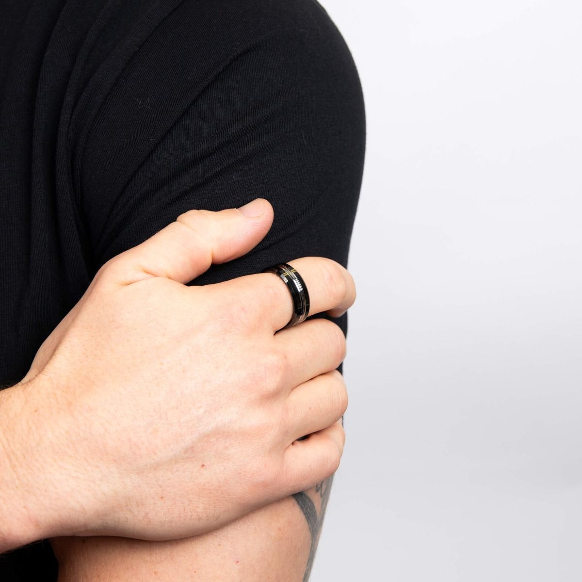 Fred Bennett Tungsten Ring with IP Black Plating R3887