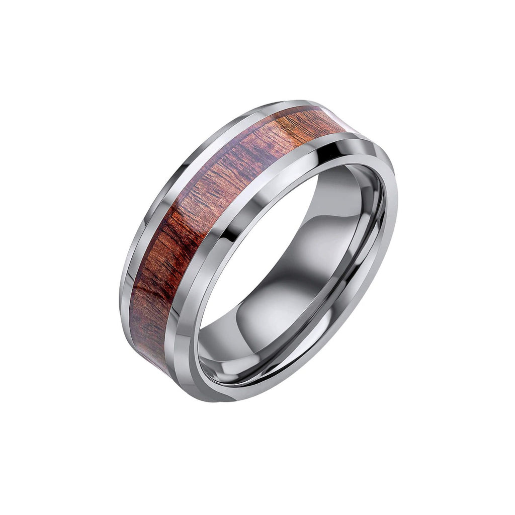 Fred Bennett Tungsten Ring with Brown Wood Inlay R3888