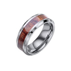 Fred Bennett Tungsten Ring with Brown Wood Inlay R3888