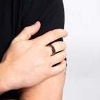 Fred Bennett Tungsten Ring with Brown Wood Inlay R3888