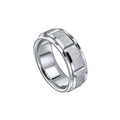 Fred Bennett Step Edge Stainless Steel Spinner Fidget Ring R3933