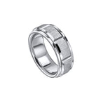 Fred Bennett Step Edge Stainless Steel Spinner Fidget Ring R3933