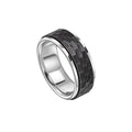 Fred Bennett Faceted Stainless Steel Spinner Fidget Ring R3937B